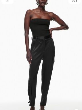 Aritzia Refined Satin Cargo Pants - SIZE 4 LIKE NEW